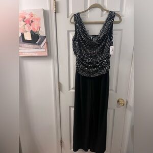 dressbarn Black and Silver Maxi Dress